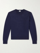 SAINT LAURENT - Logo-Embroidered Cotton-Jersey Sweatshirt - Blue