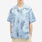 Wooyoungmi Men's Marine Print Vacation Shirt in Blue