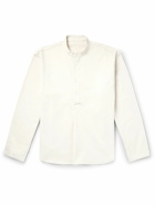 Stòffa - Grandad-Collar Cotton-Twill Half-Placket Shirt - White