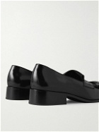 Raf Simons - Fringed Glossed-Leather Loafers - Black
