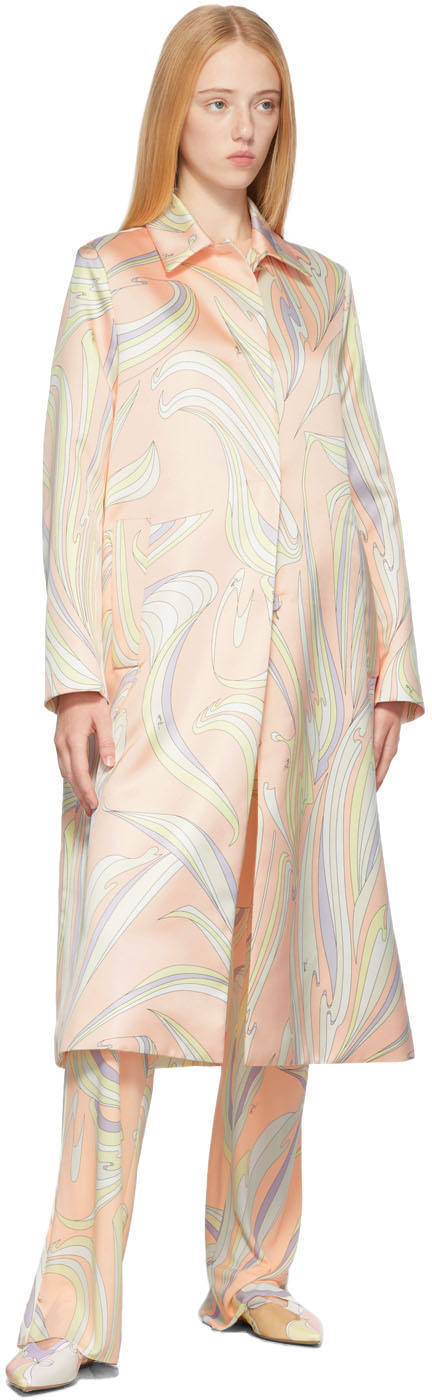 Emilio Pucci Pink Satin Graphic Lounge Pants Emilio Pucci