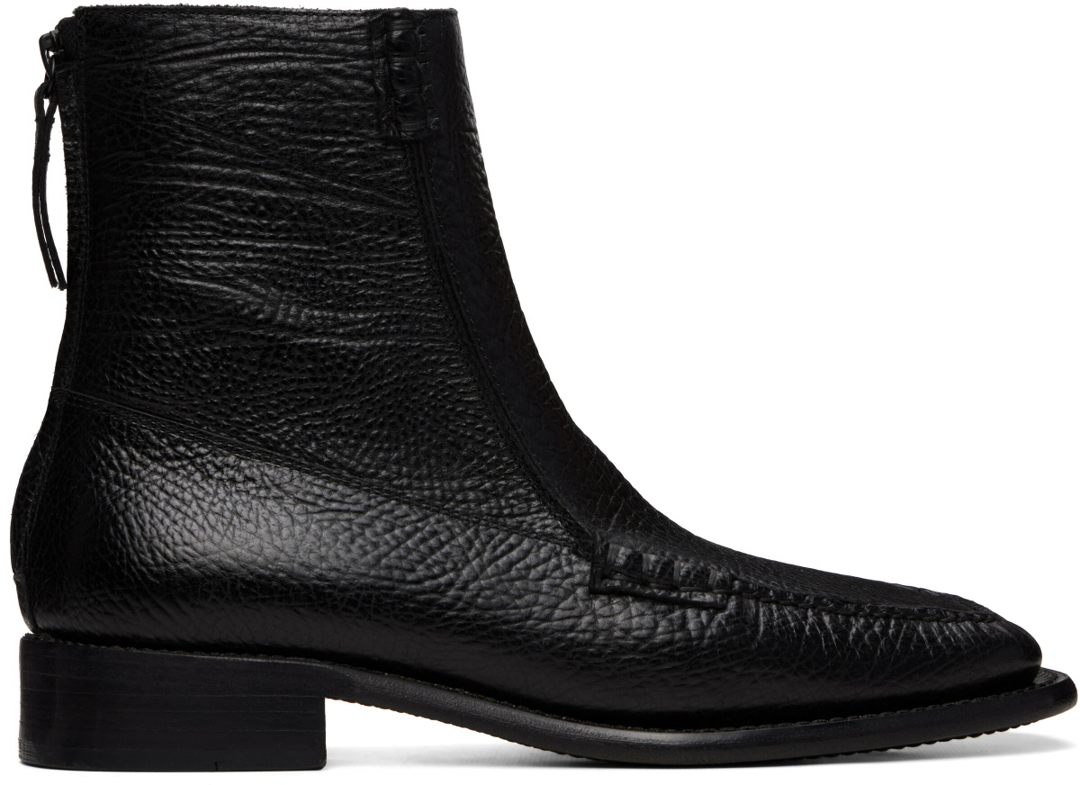 HEREU Black Quadra Grainy Boots