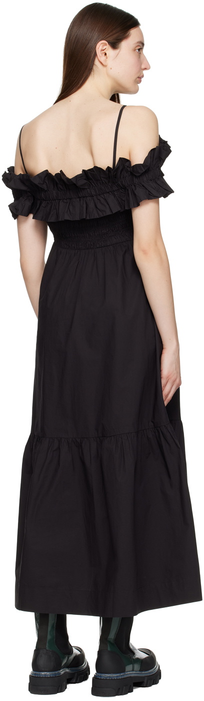 ワンピース Ganni 'Black Smock Tie' dress Phantom Black Smock Tie dress | GANNI (Global)