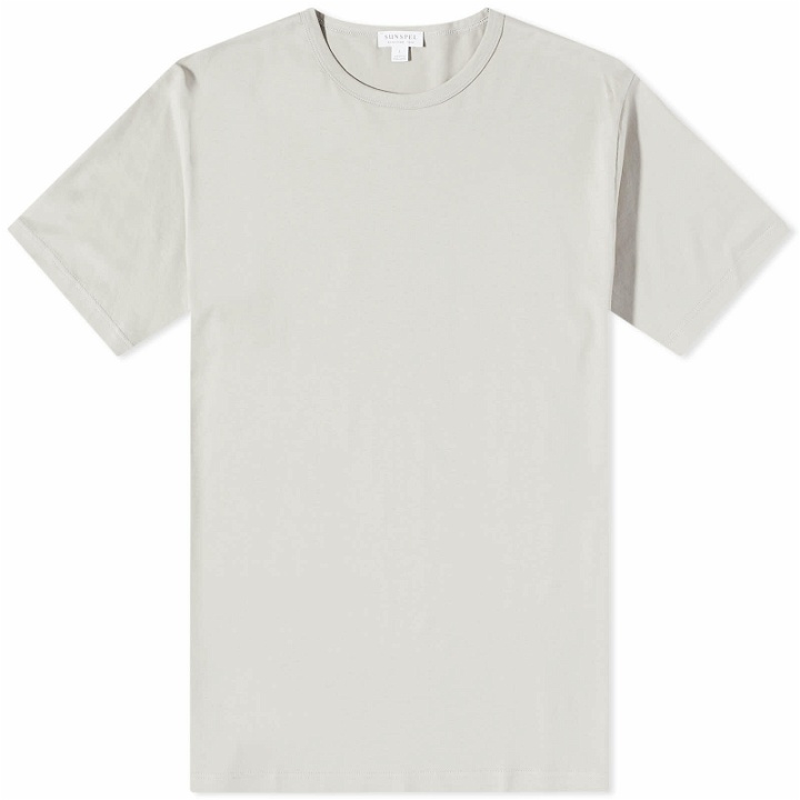 Photo: Sunspel Men's Classic Crew Neck T-Shirt in Mid Grey