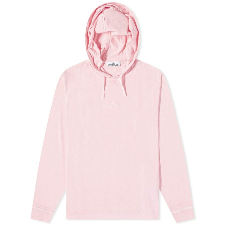 Photo: Stone Island Men's Embroidered Logo Lightweight Hoody in Pink