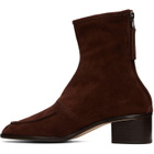 HEREU Brown Juliol Calf Suede Heeled Boots