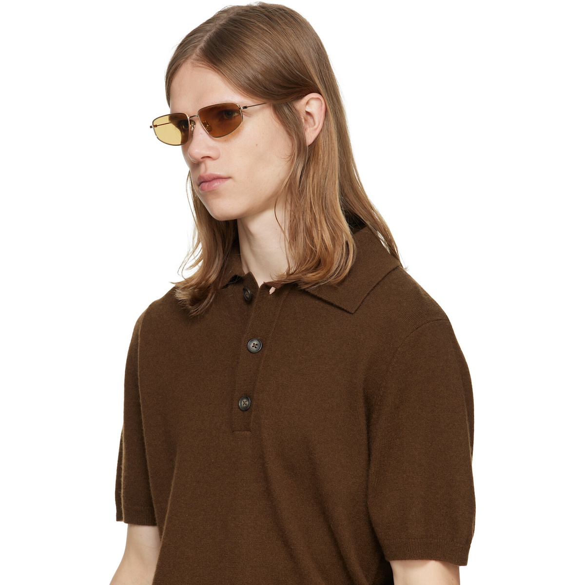 RETROSUPERFUTURE Gold Isedra Senape Sunglasses