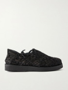 Yuketen - Woven Calf Hair Huarache Sandals - Black