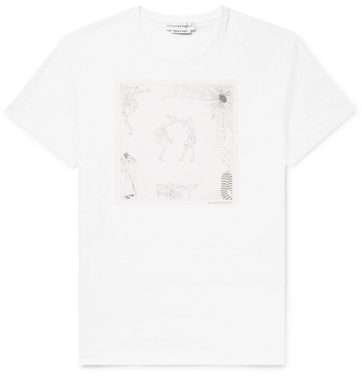 Photo: Alexander McQueen - Printed Cotton-Jersey T-Shirt - Men - White