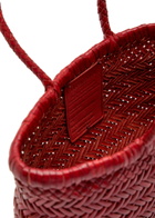 Dragon Diffusion Mini Flat Gora Woven Leather top Handle bag - Red - One Size