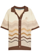 Sandbanks Gradient Pattern Knit Cotton Shirt Beige