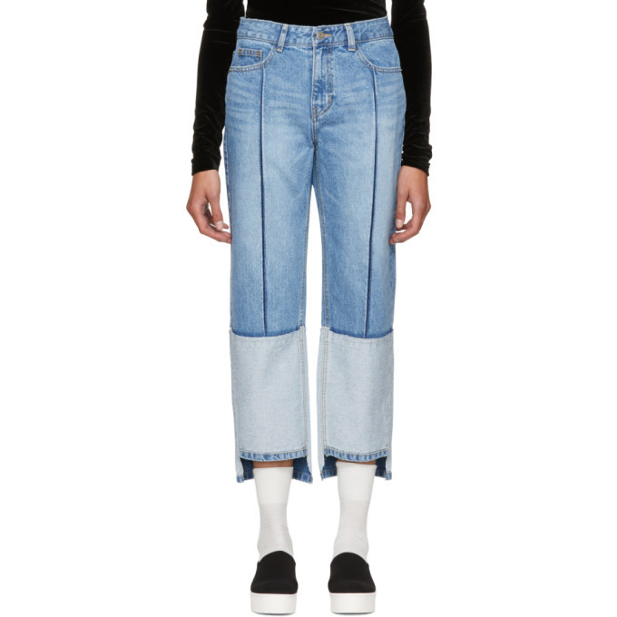 Photo: SJYP Blue Tone-on-Tone Tomboy Jeans