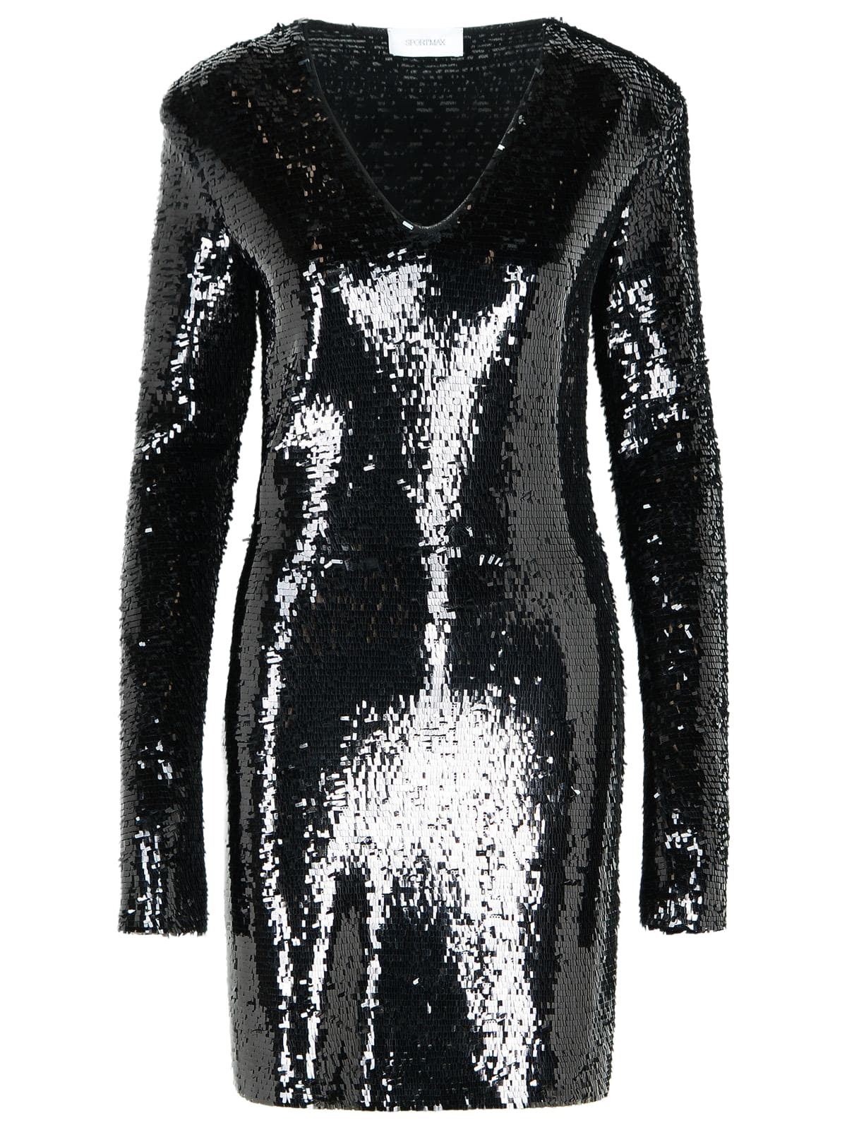 SportMax Black Stretch Polyester Mirto Dress Sportmax
