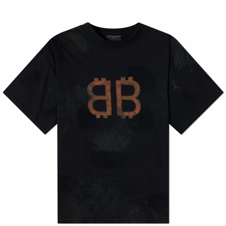 Photo: Balenciaga Men's Cypto Oversized T-Shirt in Washed Black
