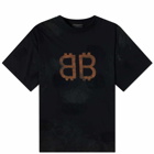 Balenciaga Men's Cypto Oversized T-Shirt in Washed Black