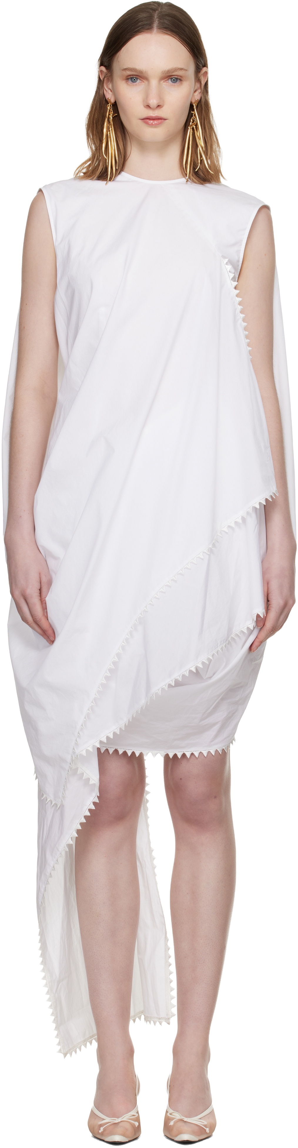 JACQUEMUS White 'The Traversin' Minidress