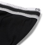 Dolce & Gabbana - Ribbed Stretch-Cotton Briefs - Men - Black
