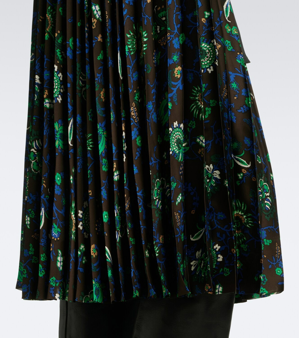 Sacai Floral plissé midi skirt