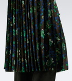 Sacai Floral plissé midi skirt
