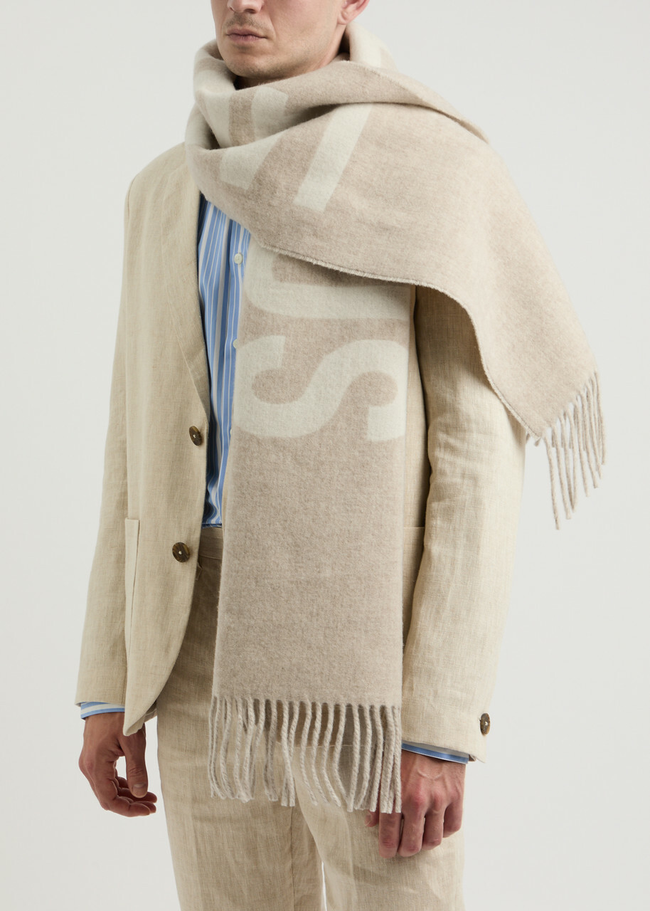 Jacquemus Le Écharpe Logo-intarsia Wool Scarf - Beige - One
