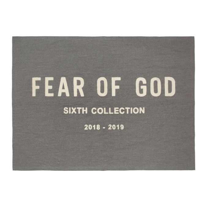 Photo: Fear of God Grey Chenille Embroidered Throw