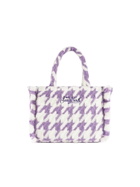 MC2 Saint Barth Wooly Colette Fringed Handbag With Pied De Poule Pattern