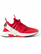 TOM FORD - Jago Suede-Trimmed Mesh and Scuba Sneakers - Red