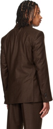 Ferragamo Brown Single Breasted Flannel Blazer