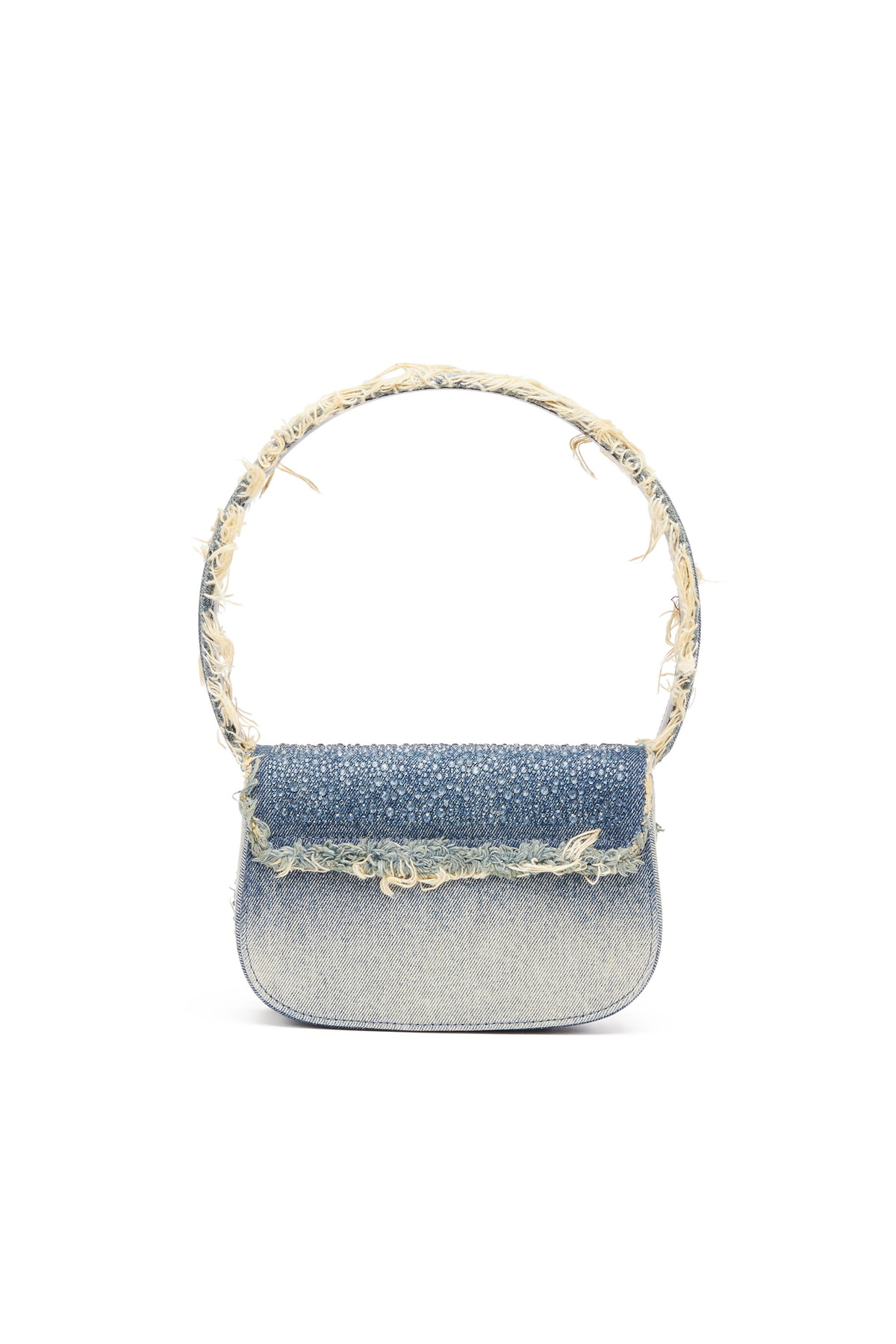 Diesel 1DR-Iconic shoulder bag in denim and crystals