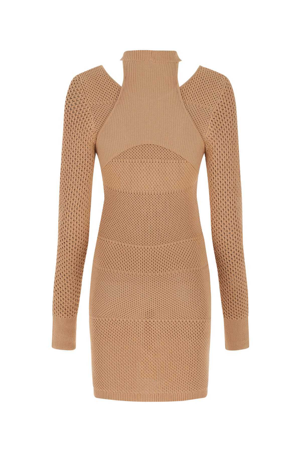 ANDREĀDAMO Biscuit Mesh Mini Dress