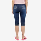 AVAVAV Women's Dollar Embellished Capri Denim Legging in Bleach Indigo