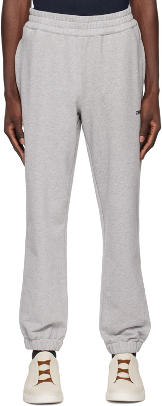 Photo: ZEGNA Gray Bonded Sweatpants