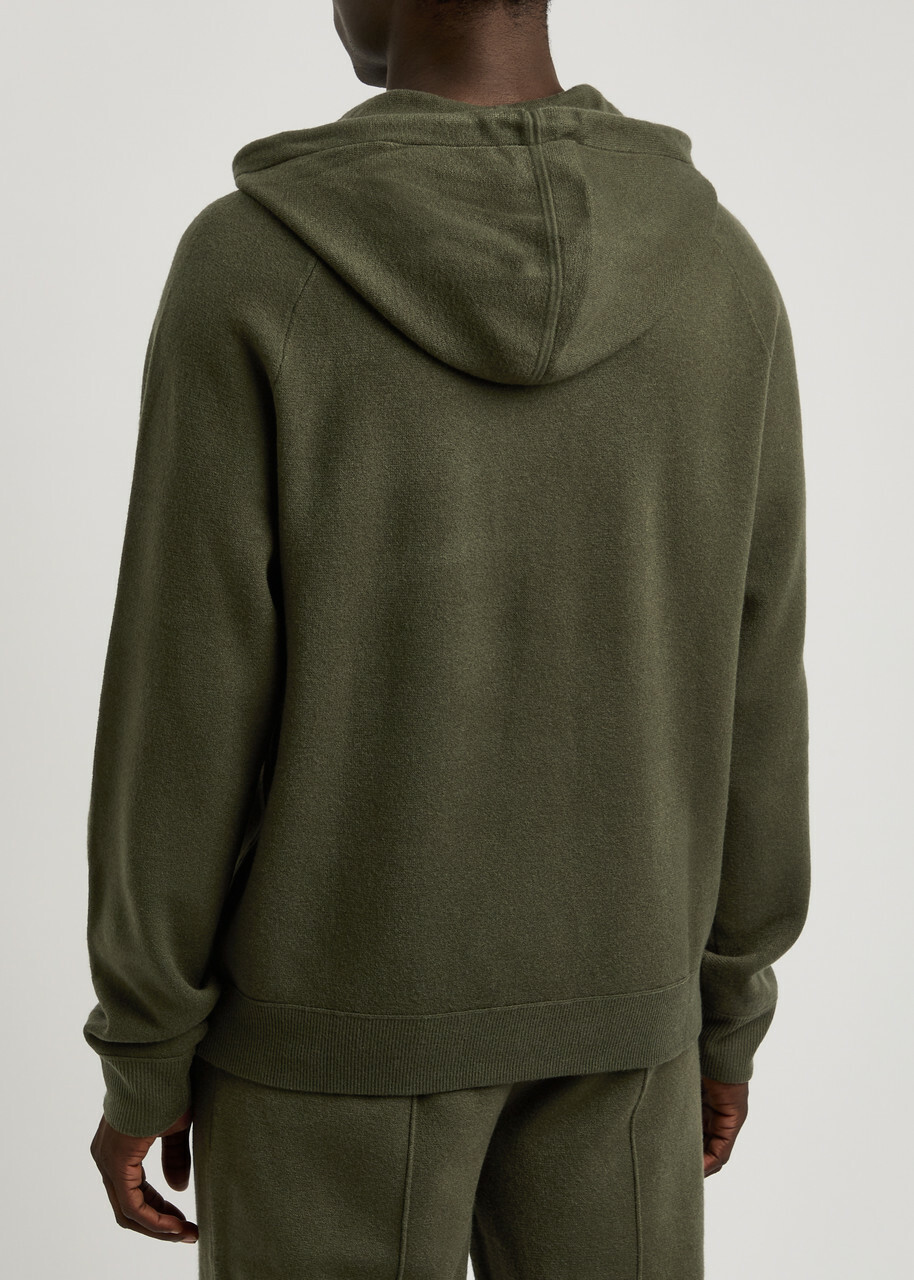 Paige Donaldson Hooded Knitted Sweatshirt Dark Green