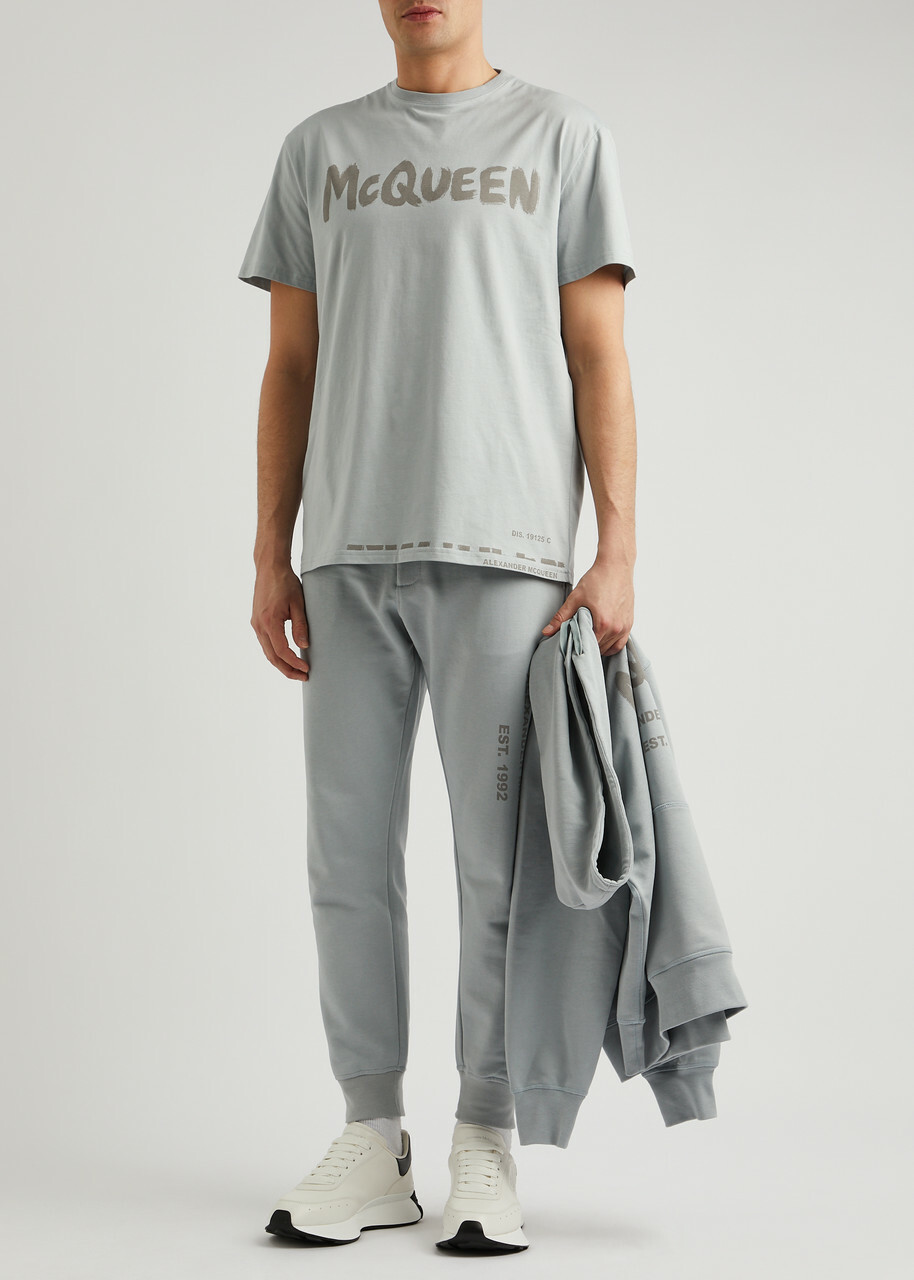 Alexander Mcqueen Logo-print Cotton T-shirt Grey