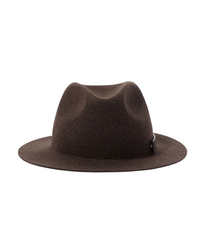 Photo: Zegna Leather-trimmed wool fedora