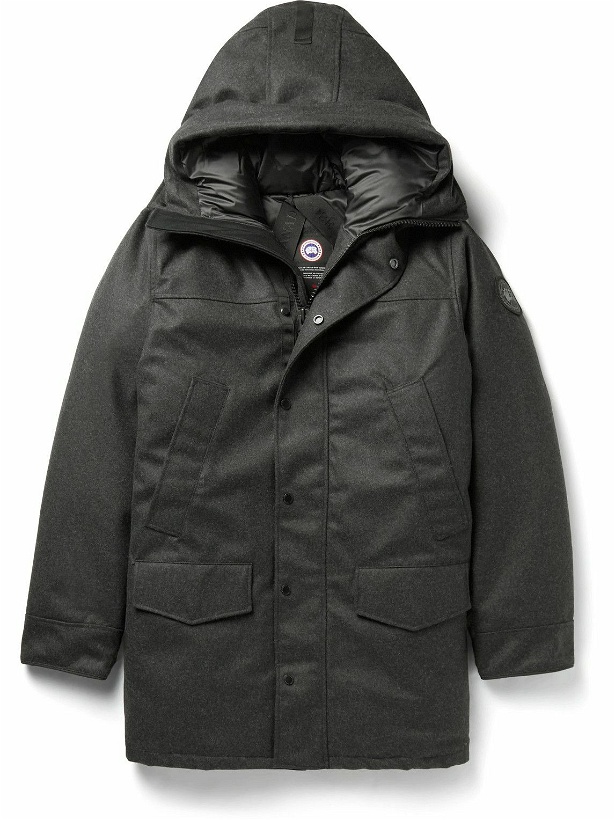 Photo: Canada Goose - Langford Logo-Appliquéd Padded Recycled DynaLuxe Wool Hooded Down Parka - Gray