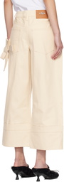 Simone Rocha Off-White Straight Leg Bow Loop Jeans