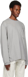 Solid Homme Gray Plaque Long Sleeve T-Shirt