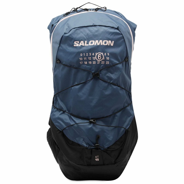 Photo: MM6 Maison Margiela Men's x Salomon XT 15 Hiking Backpack in Bering Sea/Black