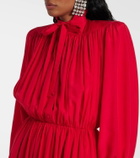 Balenciaga Bow-detail lace-up silk midi dress