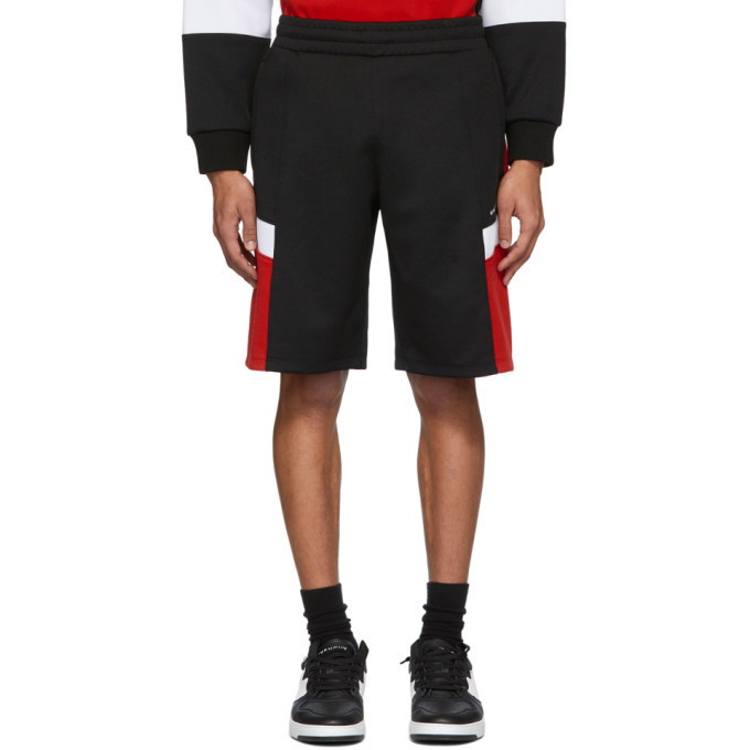 Photo: Givenchy Black and Red Logo Sweat Shorts