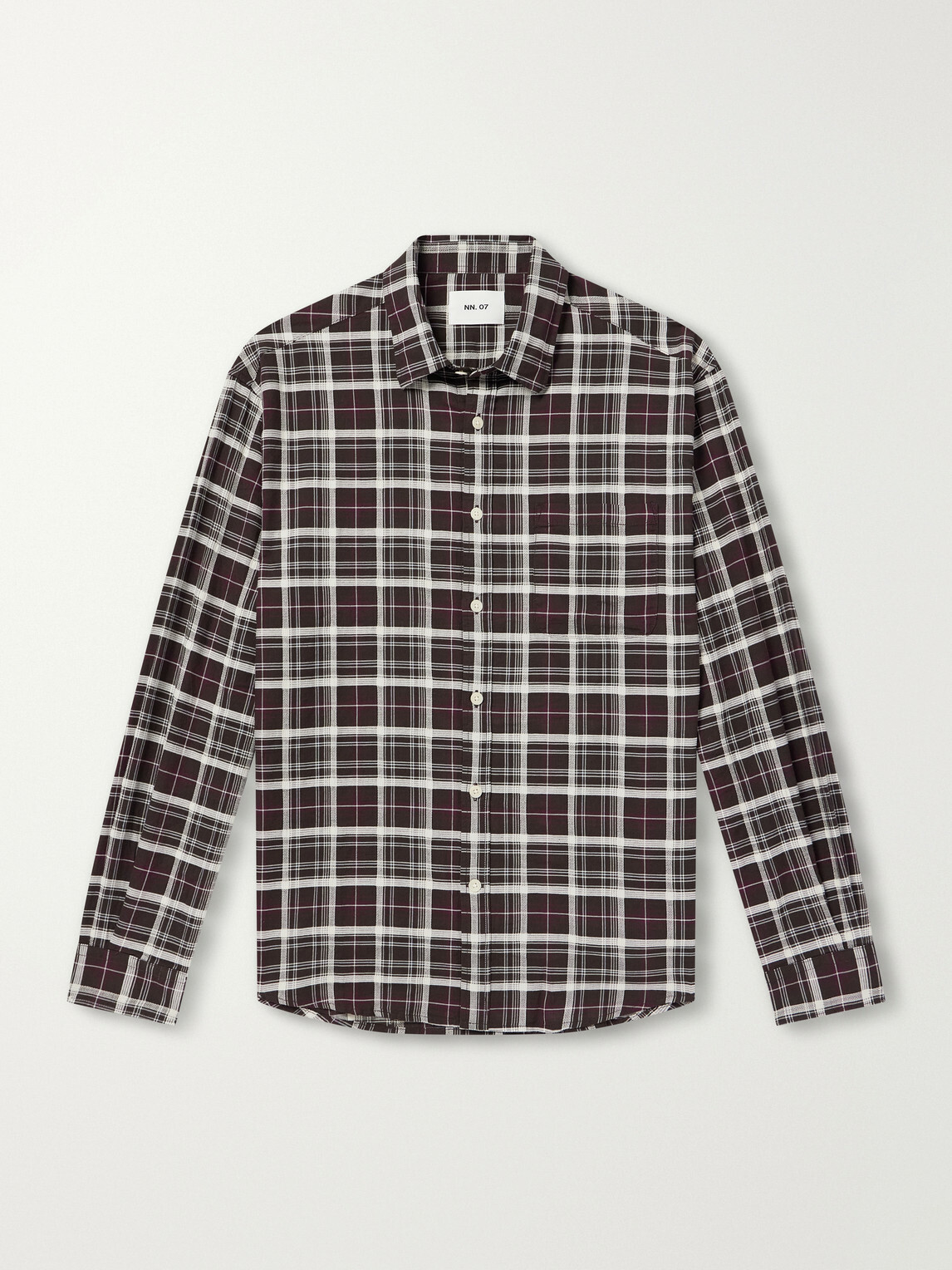 NN07 - Deon 50037 Checked Woven Organic Cotton Shirt - Brown
