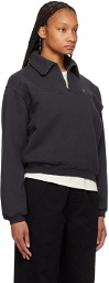 Stüssy Black Half-Zip Sweatshirt