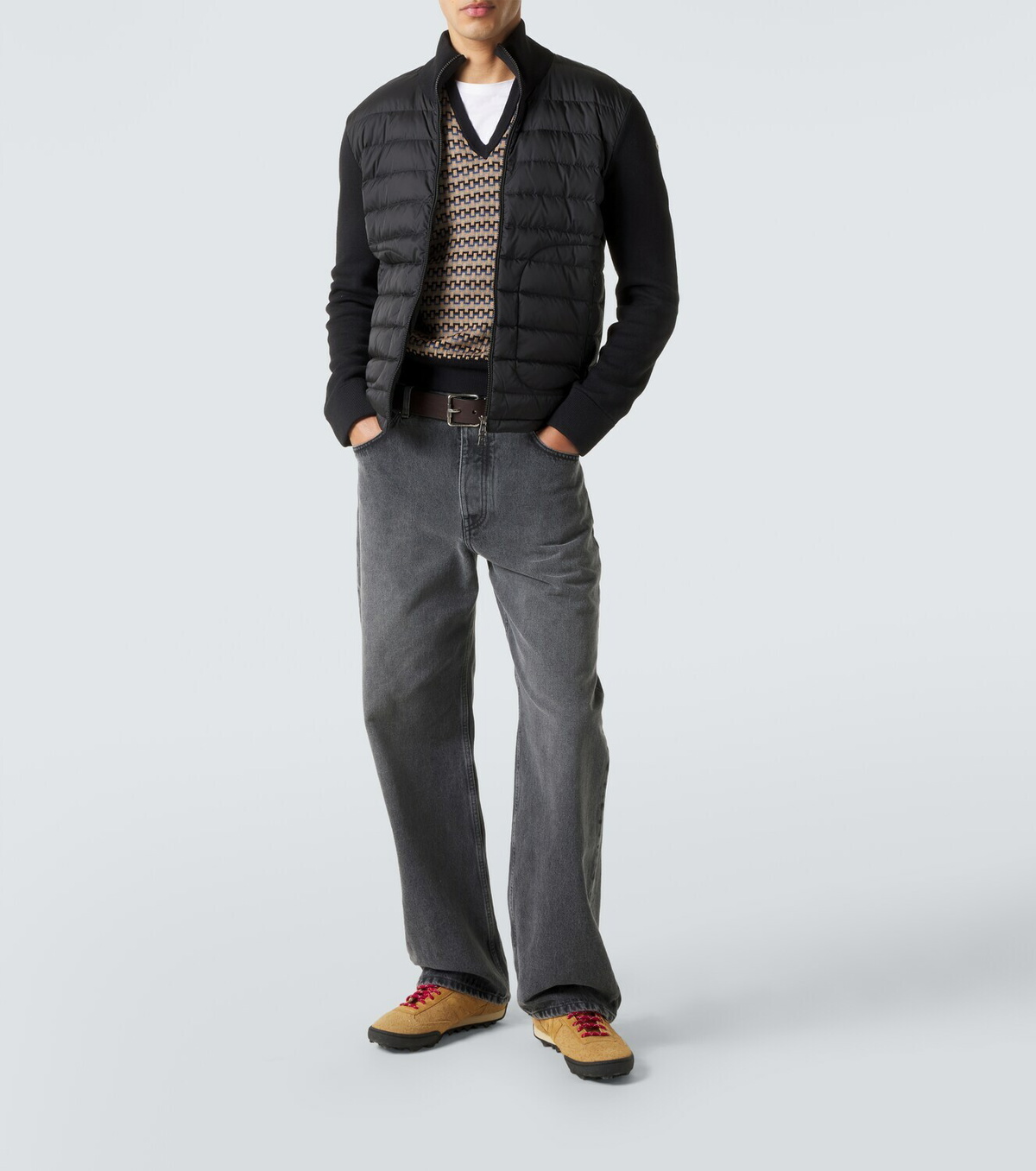 Moncler Tricot down-paneled wool-blend cardigan Moncler