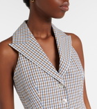 Veronica Beard Gingham cotton seersucker vest