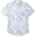 Onia - Jack Button-Down Collar Printed Linen Shirt - Blue