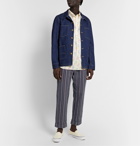 Engineered Garments - Andover Tapered Striped Cotton-Blend Seersucker Suit Trousers - Blue