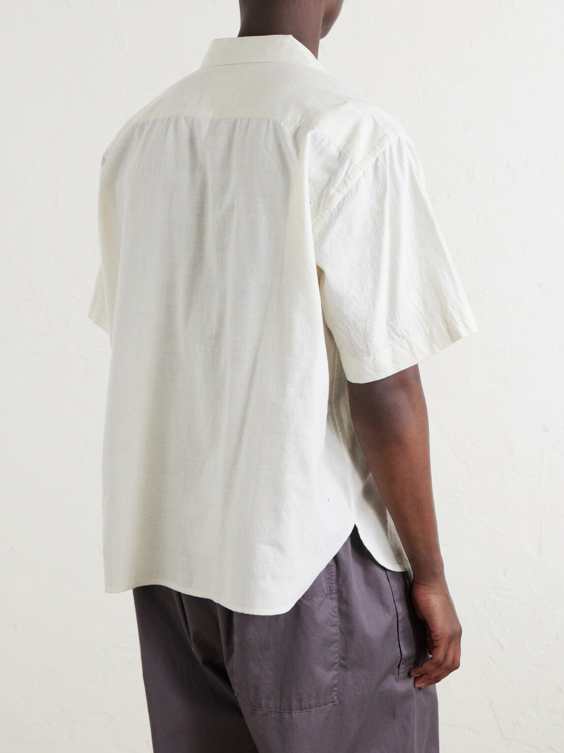 Kardo - Ronald Convertible-Collar Embroidered Cotton Shirt - Neutrals