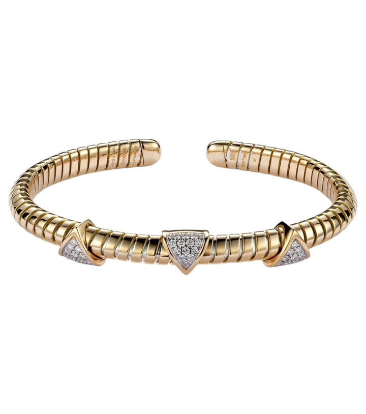 Photo: Marina B Trisolina Triple 18kt gold bangle with diamonds