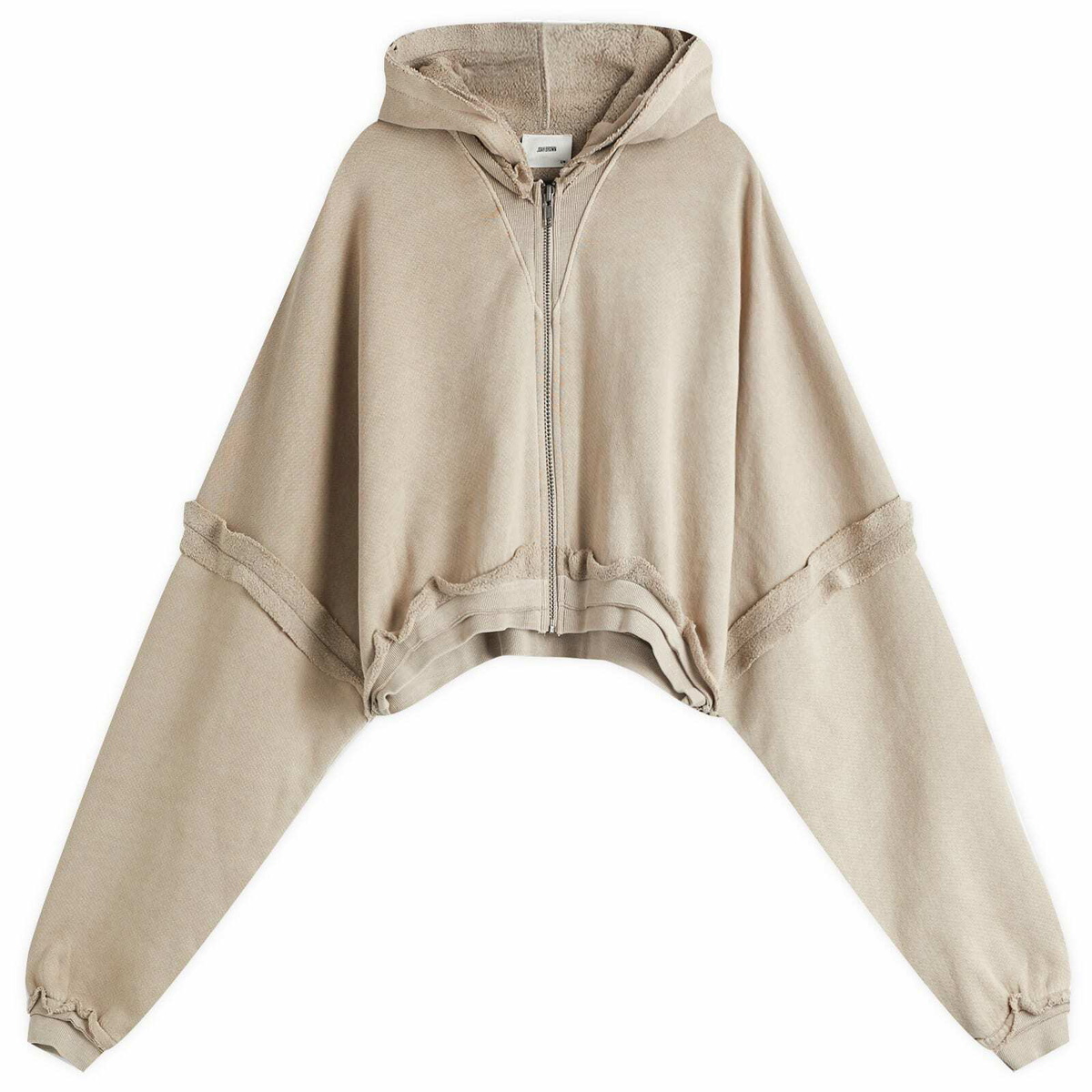 Joah Brown Women's Empire Zip Hoodie in Washed Black Joah Brown